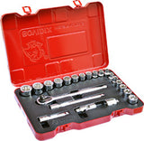 3/8" Dr. 22 PC Regular & Star Socket Set, Inch