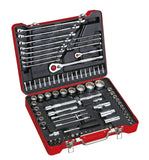 1/4", 1/2" Dr. 84 PC Spline Socket & Wrench Set, Inch
