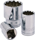 1/2" Dr. Socket, 12 PT, Metric