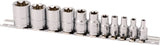 Socket Set Star ,1/4" - 3/8" Dr. - 11 PCS